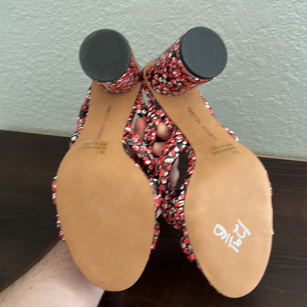 Rebecca Minkoff | Amandine Red Floral Cone Heel Sandal 7.5 NEW - Picture 7 of 9